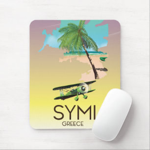 Symi Greece travel poster Mouse Pad