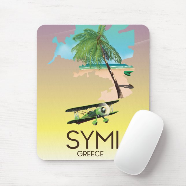 Symi Greece travel poster Mouse Pad (With Mouse)
