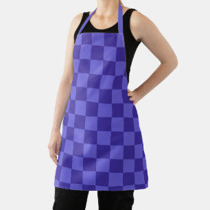 Symmetric Blue Chequerboard Design Apron