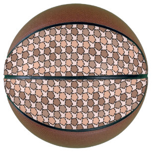 Symmetric Brown Pentagons with Dashed Borders Basketball