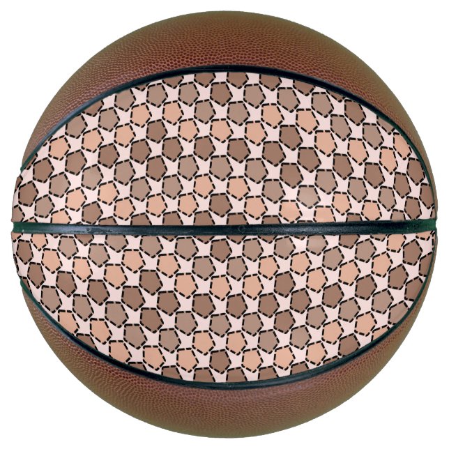 Symmetric Brown Pentagons with Dashed Borders Basketball (Front)