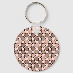 Symmetric Brown Pentagons with Dashed Borders Key Ring