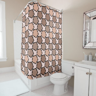 Symmetric Brown Pentagons with Dashed Borders Shower Curtain