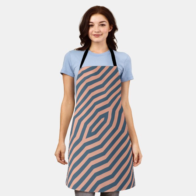 Symmetric diagonal stripes background 10 apron (Worn)