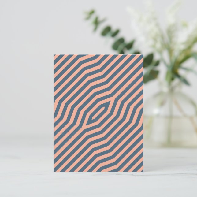 Symmetric diagonal stripes background 10 holiday postcard (Standing Front)