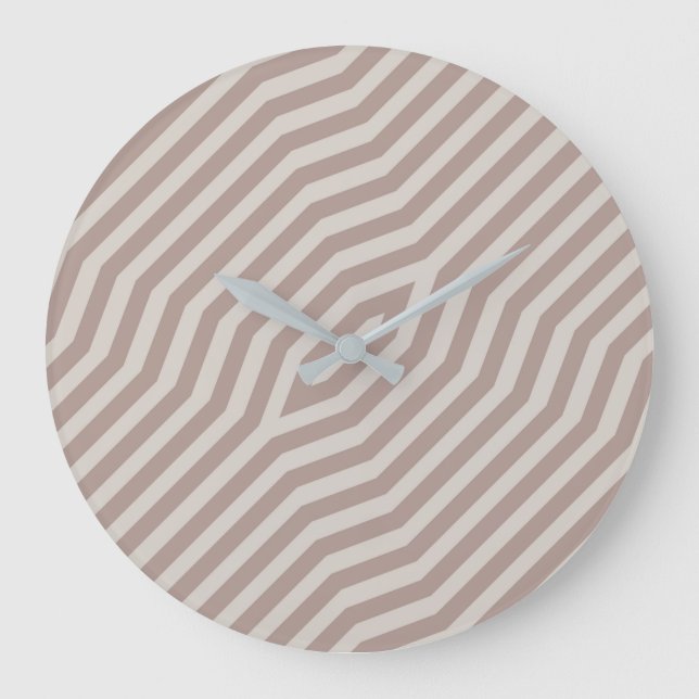 Symmetric diagonal stripes background 12 large clock (Front)