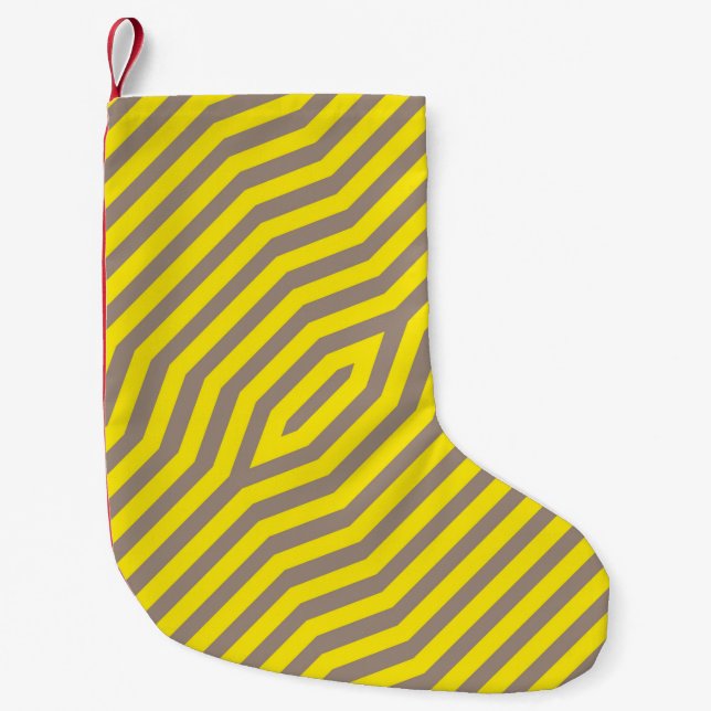 Symmetric diagonal stripes background 14 small christmas stocking (Front)