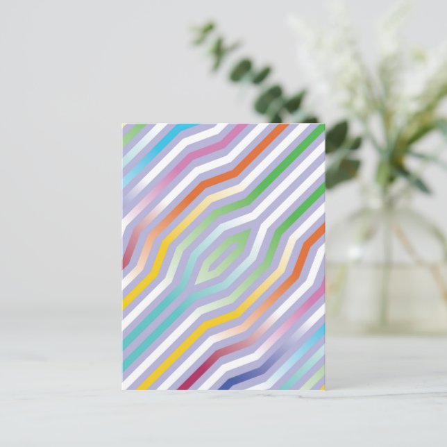 Symmetric diagonal stripes background 1 postcard (Standing Front)