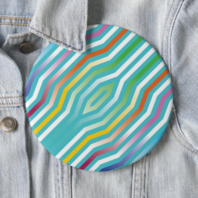 Symmetric diagonal stripes background 2 6 cm round badge (In Situ)