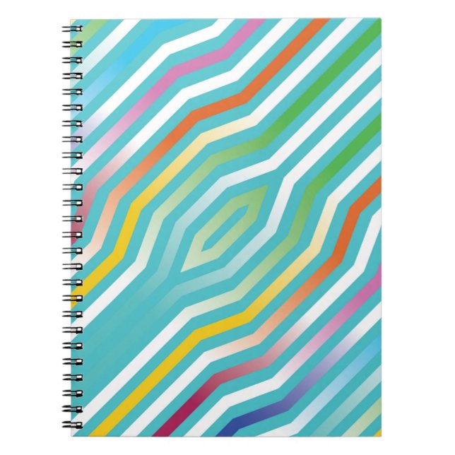 Symmetric diagonal stripes background 2 notebook (Front)
