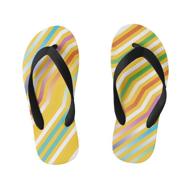 Symmetric diagonal stripes background 3 kid's thongs (Footbed)