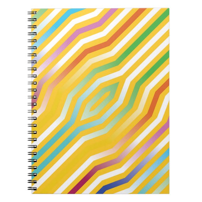 Symmetric diagonal stripes background 3 notebook (Front)