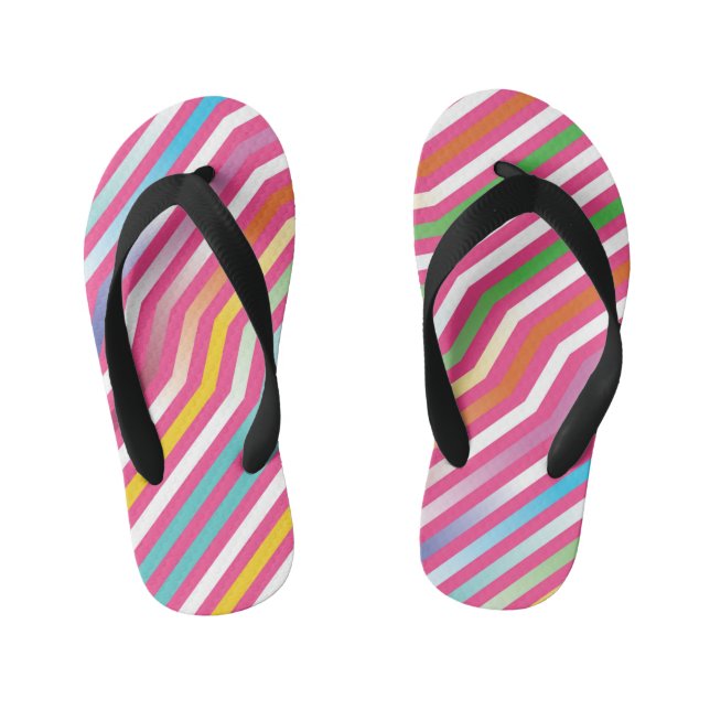 Symmetric diagonal stripes background 4 kid's thongs (Footbed)