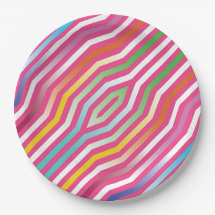 Symmetric diagonal stripes background 4 paper plate