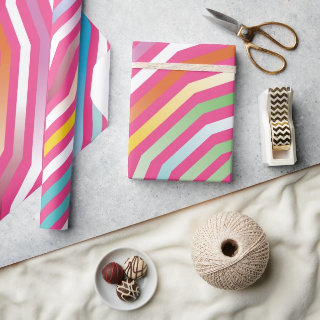 Symmetric diagonal stripes background 4 wrapping paper (Crafts)