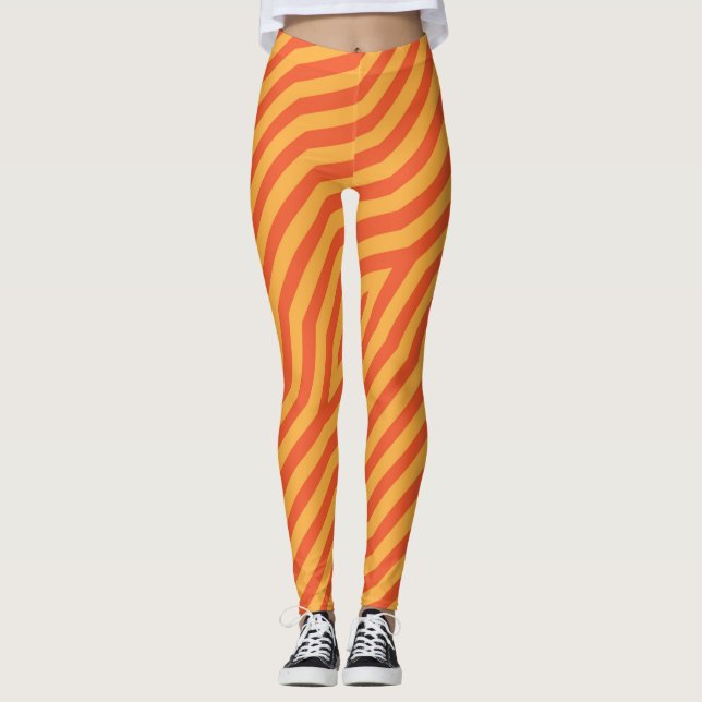 Symmetric diagonal stripes background 8 leggings (Front)
