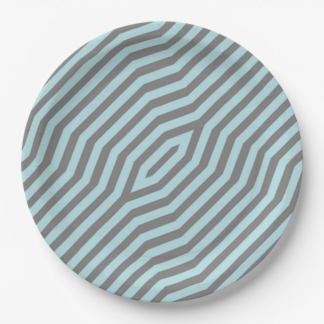 Symmetric diagonal stripes background 9 paper plate (Front)