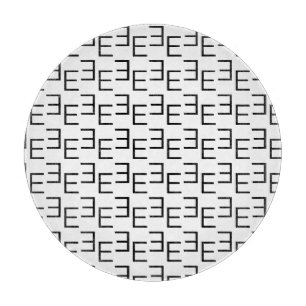 Symmetric E Monogram T-Shirt, Minimalist Geometric Cutting Board