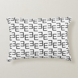 Symmetric E Monogram T-Shirt, Minimalist Geometric Decorative Cushion