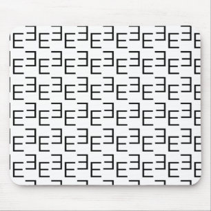 Symmetric E Monogram T-Shirt, Minimalist Geometric Mouse Pad
