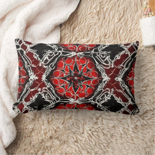 Symmetric elegant italian black red white attracti lumbar cushion