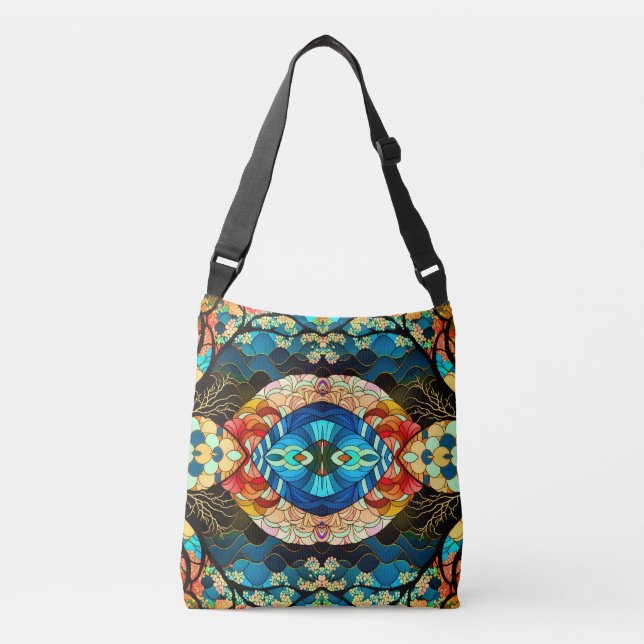 SYMMETRIC FOREST JAPANESE ART STYLE CROSSBODY BAG (Front)