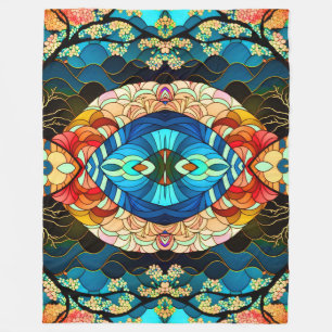 SYMMETRIC FOREST JAPANESE ART STYLE FLEECE BLANKET