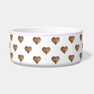 Symmetric Large Rustic Brown Wooden Hearts