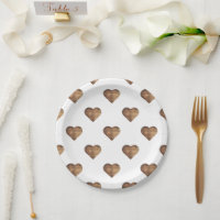 Symmetric Large Rustic Brown Wooden Hearts