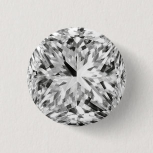 Symmetric Multifaceted Geometric Diamond Photo 3 Cm Round Badge