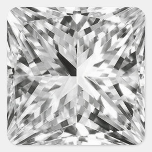 Symmetric Multifaceted Geometric Diamond Photo Square Sticker