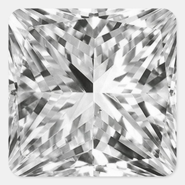 Symmetric Multifaceted Geometric Diamond Photo Square Sticker (Front)