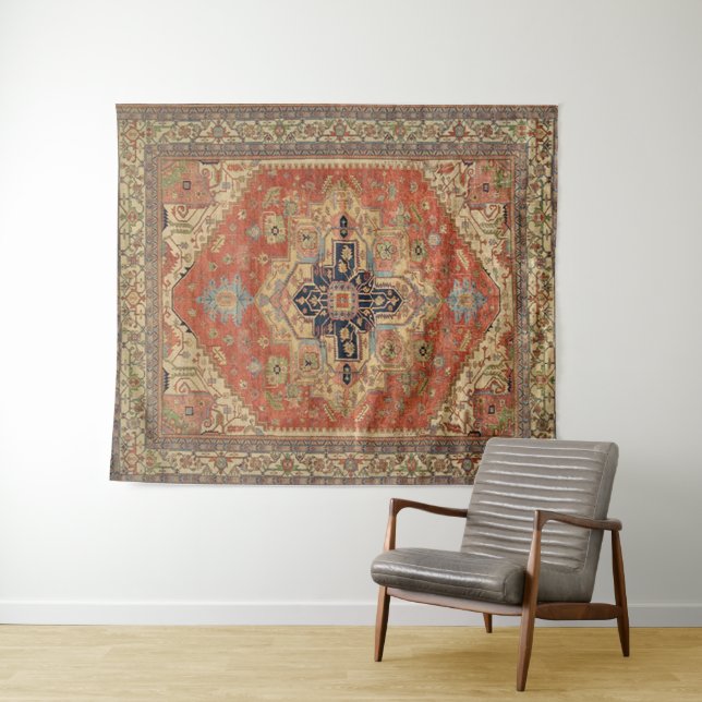 SYMMETRIC PERSIAN VINTAGE PATTERN TAPESTRY (In Situ (Horizontal))