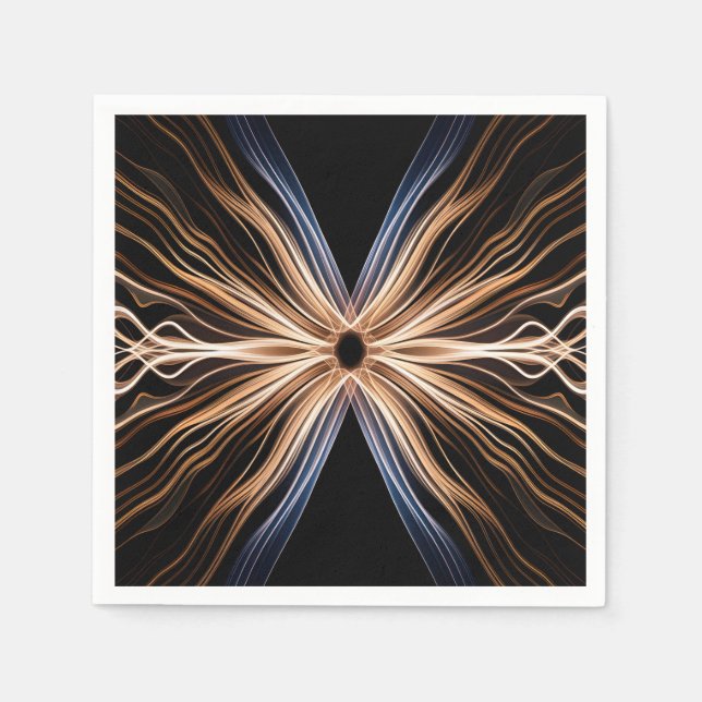 Symmetrical Burst of Energy Light Design Napkin (Front)