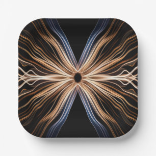Symmetrical Burst of Energy Light Design Paper Plate