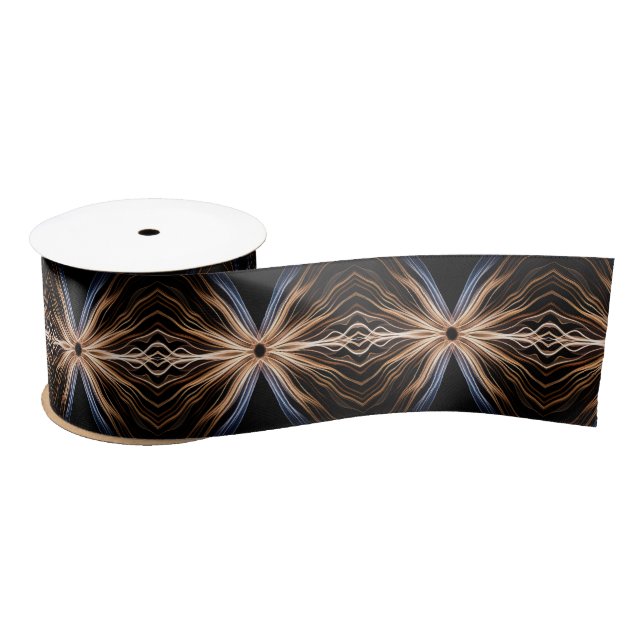 Symmetrical Burst of Light On Black Satin Ribbon (Spool)