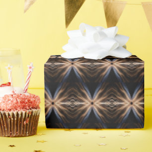 Symmetrical Burst of Light On Black Wrapping Paper