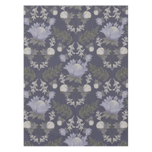 Symmetrical dark purple floral pattern tablecloth