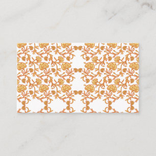 Symmetrical floral pattern with orange motifs rese business card