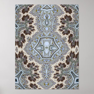 Symmetrical Fractal Tree Pattern Poster