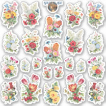 Symmetrical Garden Bouquets Sticker Sheet