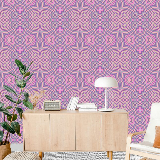 Symmetrical Geometric Tessellated Pink Purple Grey Wallpaper (Creator Uploaded)