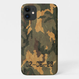 Symmetrical Grunged Green Tan Olive Camouflage iPhone 11 Case