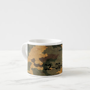 Symmetrical Grunged Green Tan Olive Camouflage Espresso Cup