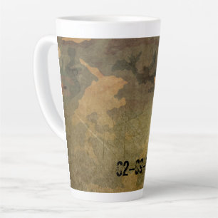 Symmetrical Grunged Green Tan Olive Camouflage Latte Mug