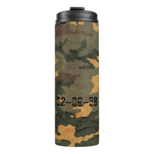 Symmetrical Grunged Green Tan Olive Camouflage Thermal Tumbler