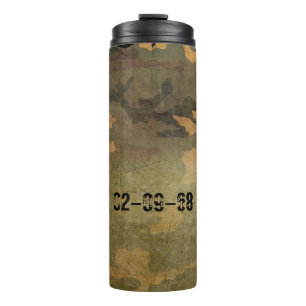 Symmetrical Grunged Green Tan Olive Camouflage Thermal Tumbler