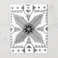 Symmetrical Indonesian Textile Flower Pattern