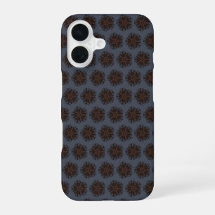 Symmetrical Line Drawing Mechanical Floral Style iPhone 16 Case