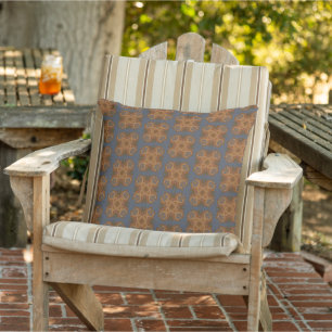 Symmetrical Line Drawing With Earth Tone Colours Cushion
